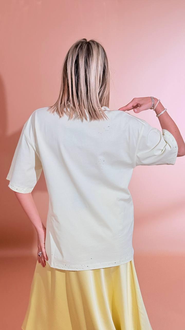 LEVA T-shirt glitter VIC7082627 GIALLO 