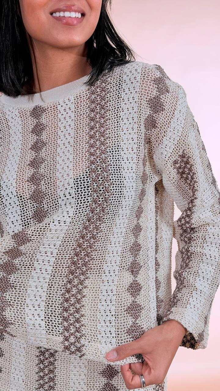 PHILIA LOFT Maglia uncinetto P02P0117 PANNA 