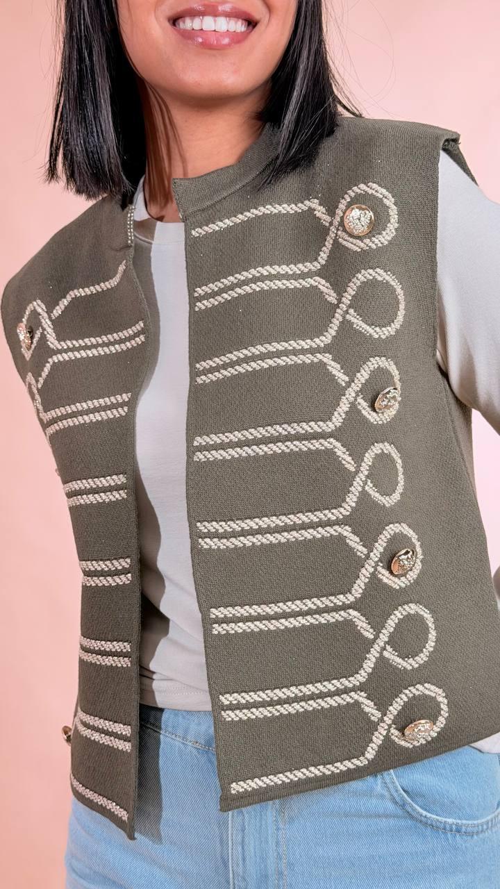 MOTEL Gilet napoleone P6HMG21A414 VERDE 