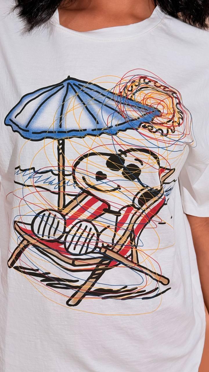 SOUVENIR T-shirt snoopy D39N1743 BIANCA 