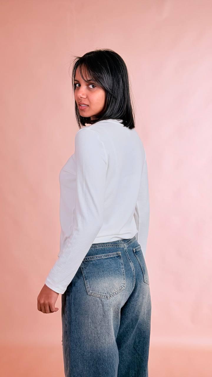 LEVA T-shirt manica lunga AL1362 BIANCA 