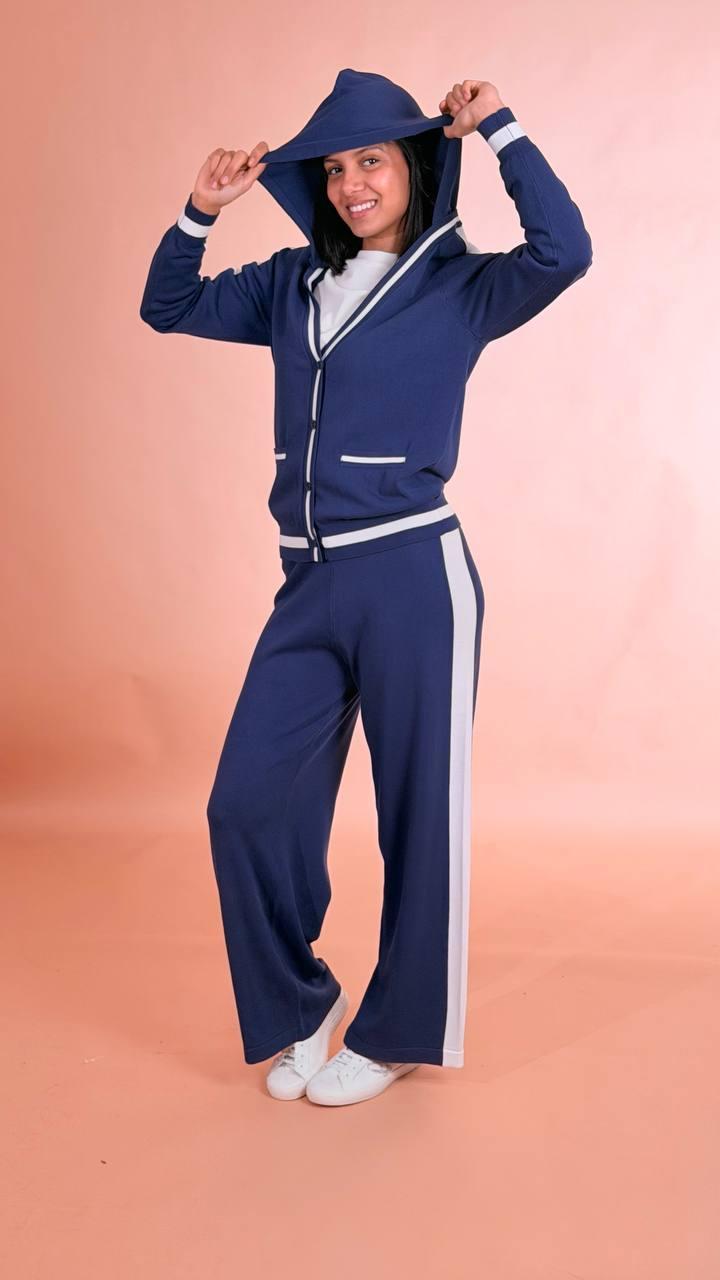 FRACOMINA Cardigan in maglia con cappuccio FJ26ST8002K41801 BLU 
