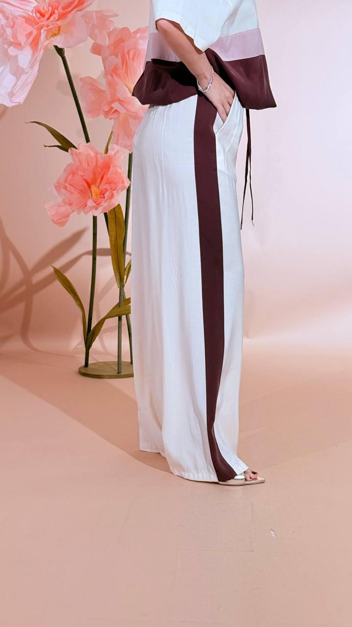 MOTEL Maglia zip + panta elastico 26M4846 AVORIO/BORDEAUX/ROSA 