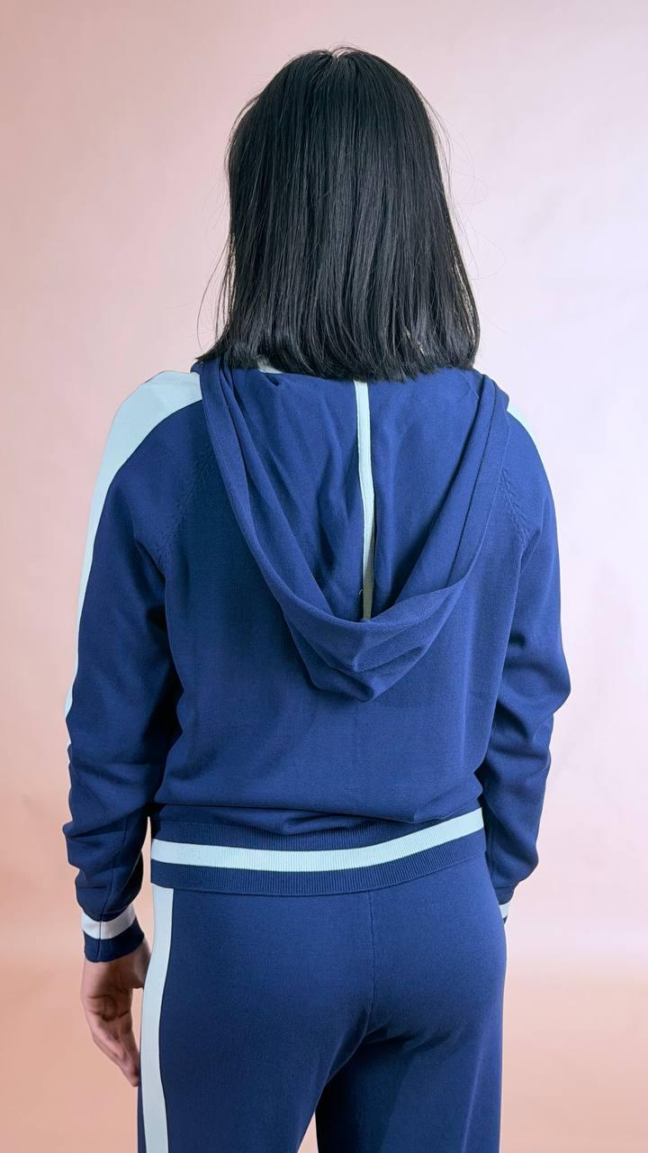 FRACOMINA Cardigan in maglia con cappuccio FJ26ST8002K41801 BLU 