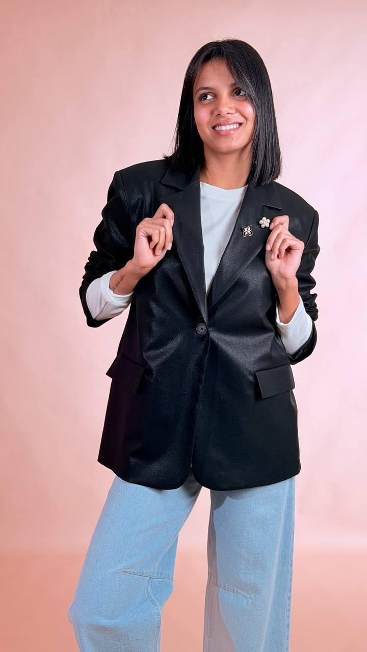 HAVE ONE Blazer lamè JGE-P113 NERO 