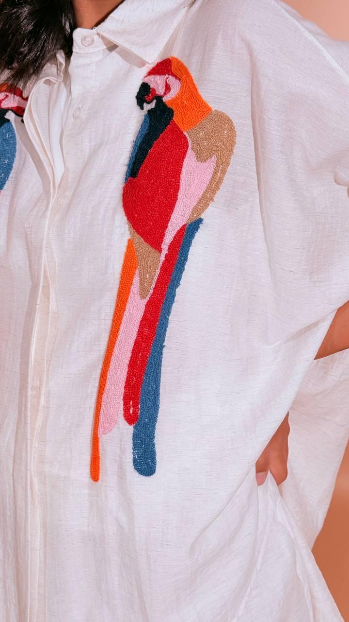 LEVA Camicia ricamo pappagallo ZETA20120  