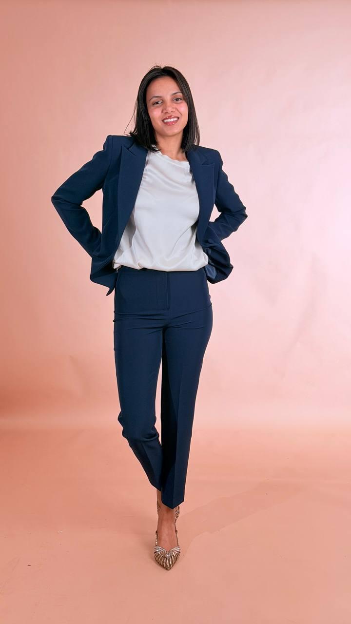 SILENCE Pantalone slim NP2002KEY NAVY 