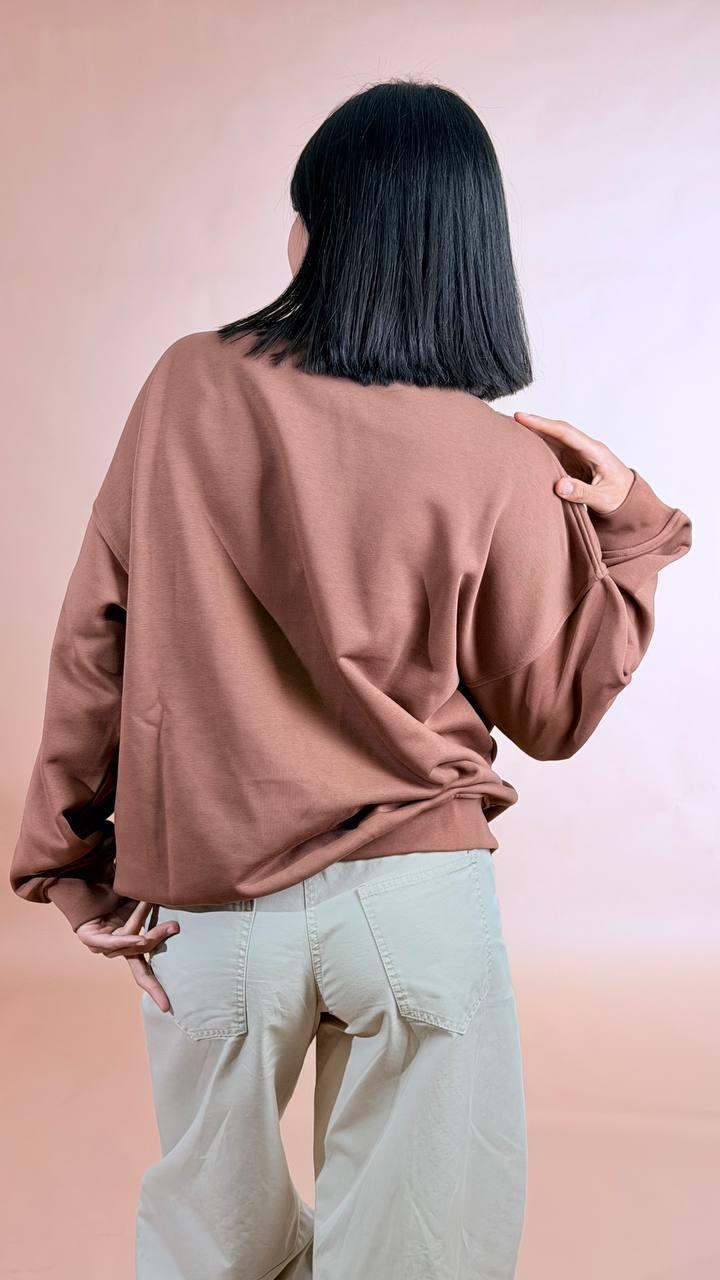 HINNOMINATE Felpa paricollo over HMABW02458 MOKA 