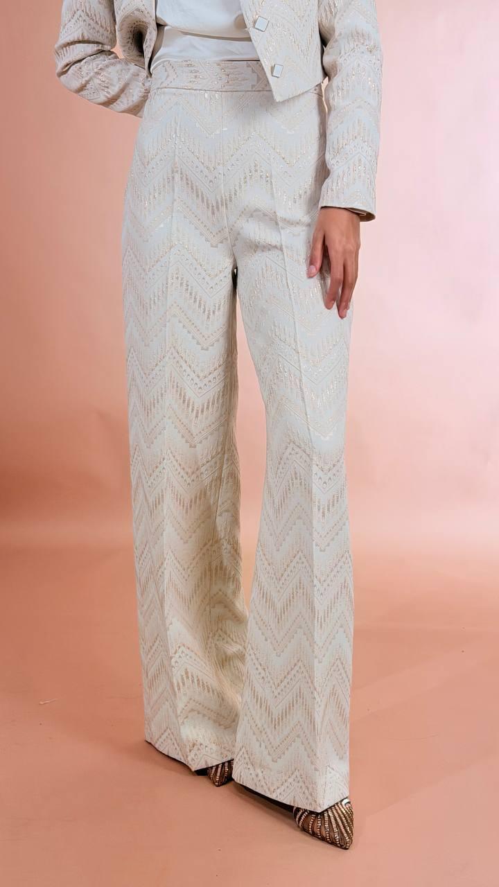 SILENCE Pantalone palazzo PA2221 MILK GOLD 