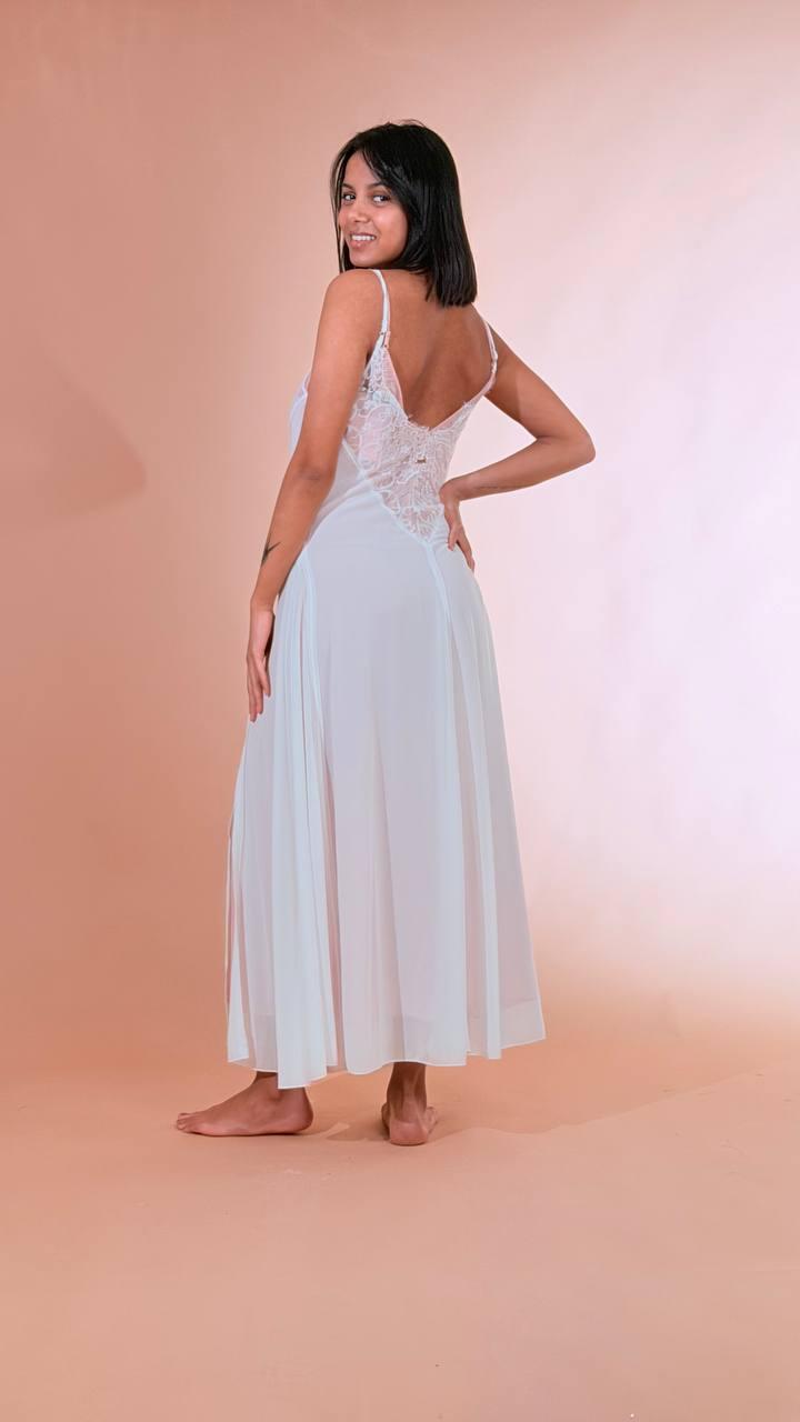 FRACOMINA Abito satin inserto pizzo FJ26SD3007W412G1 CIPRIAWHITE 