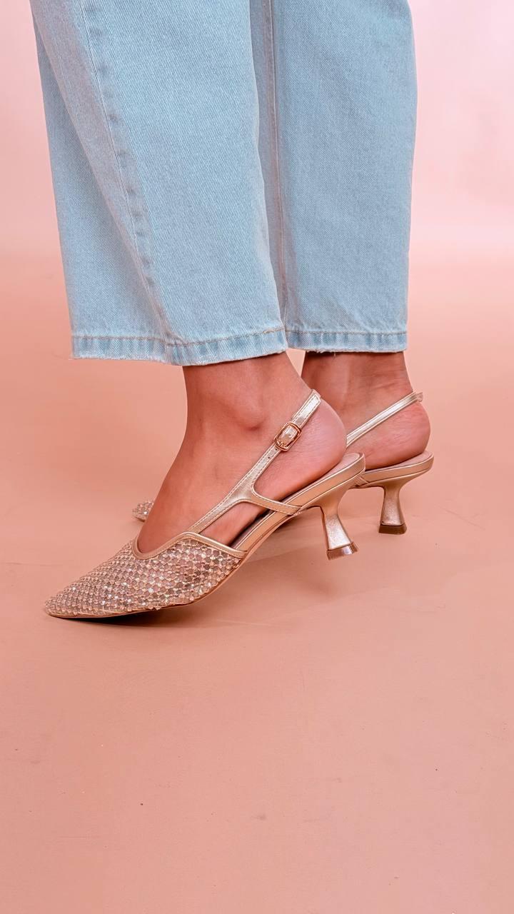 OVYE Décolleté oro con strass GGGD397 ORO 