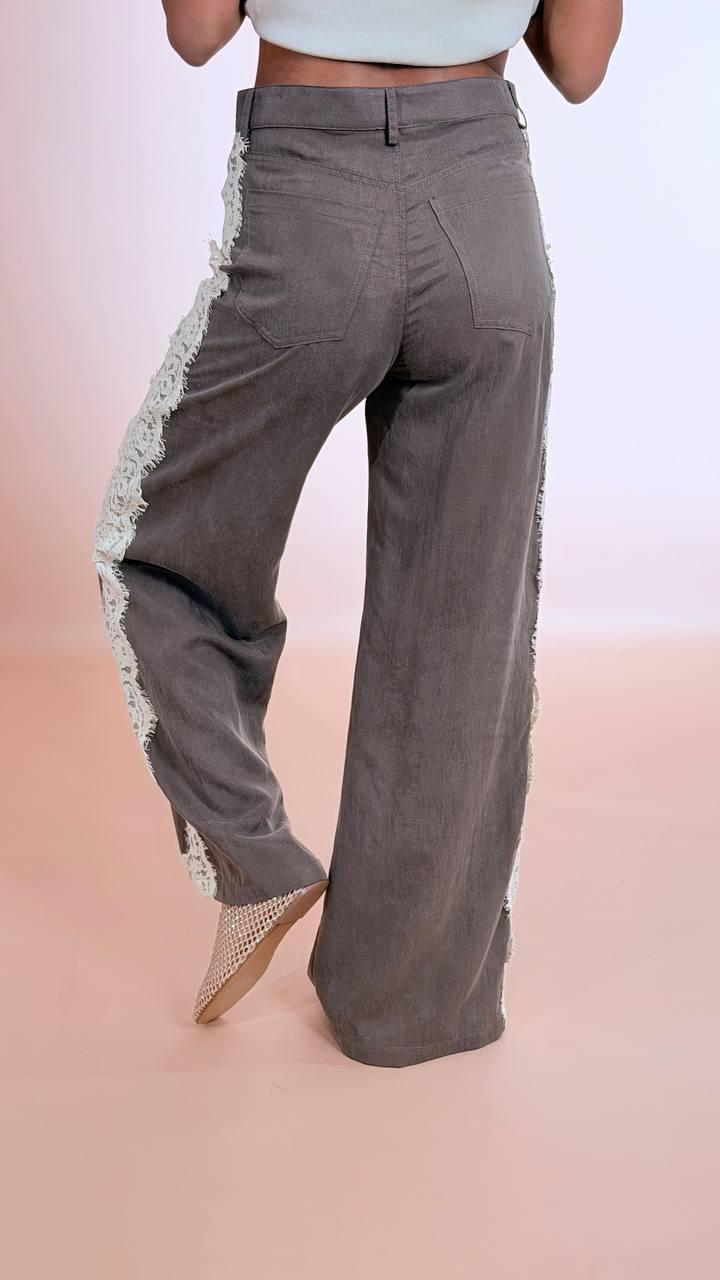 TENSIONE IN Pantalone pizzo PX1296 CIOCCOLATO 
