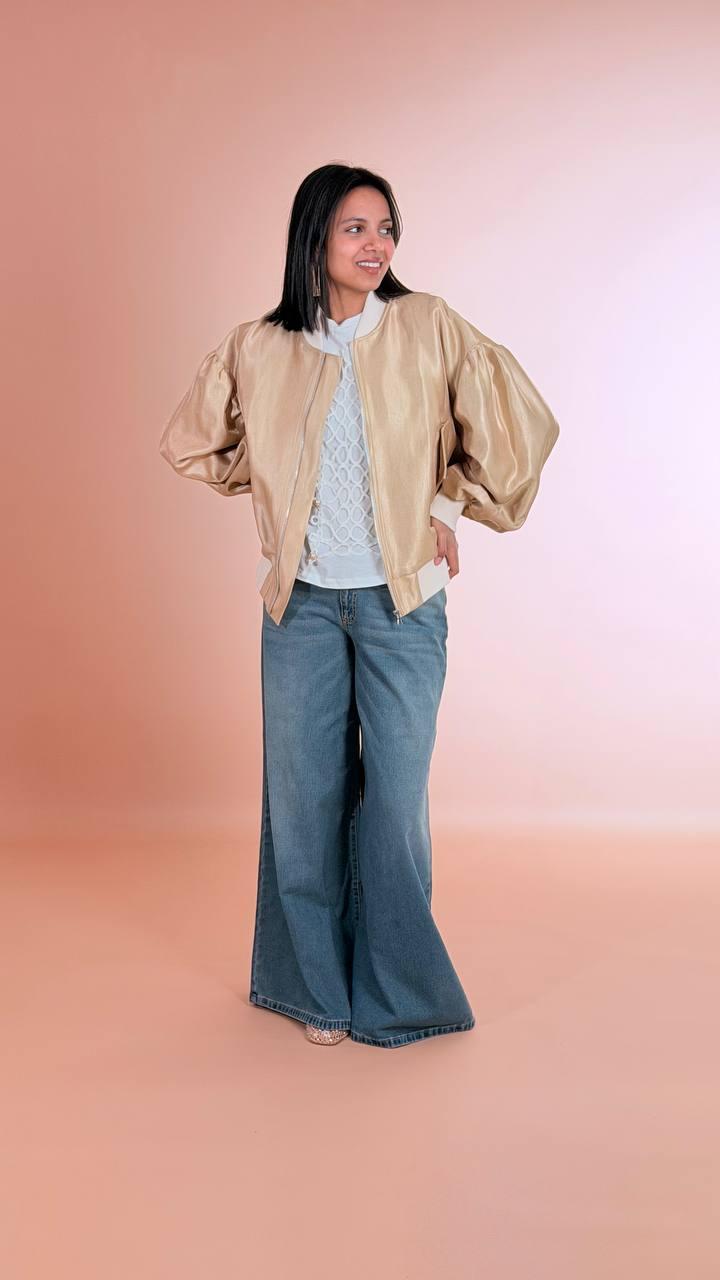 HAVE ONE Bomber laminato KVS-Q025 ORO 