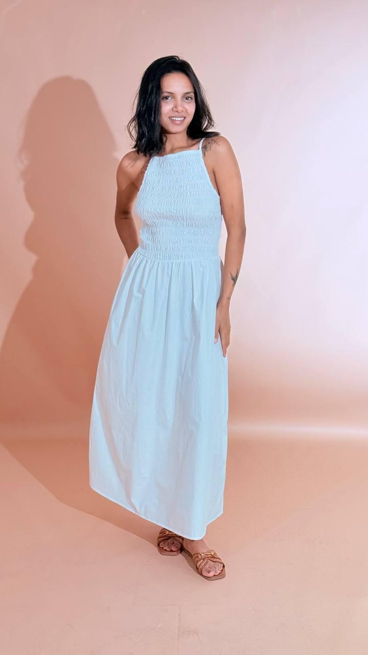 GLAMOROUS Abito midi arricciatura AN5774 BIANCO 