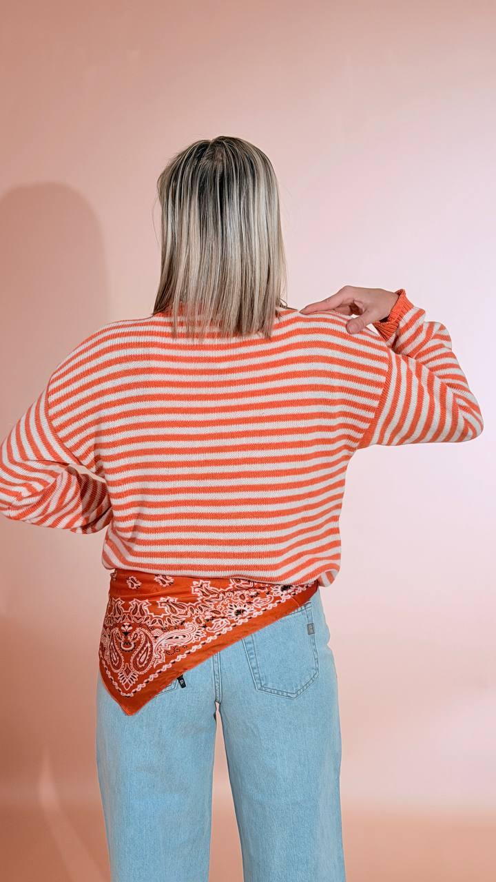 TENSIONE IN Maglia rigata 26355 ARANCIO 