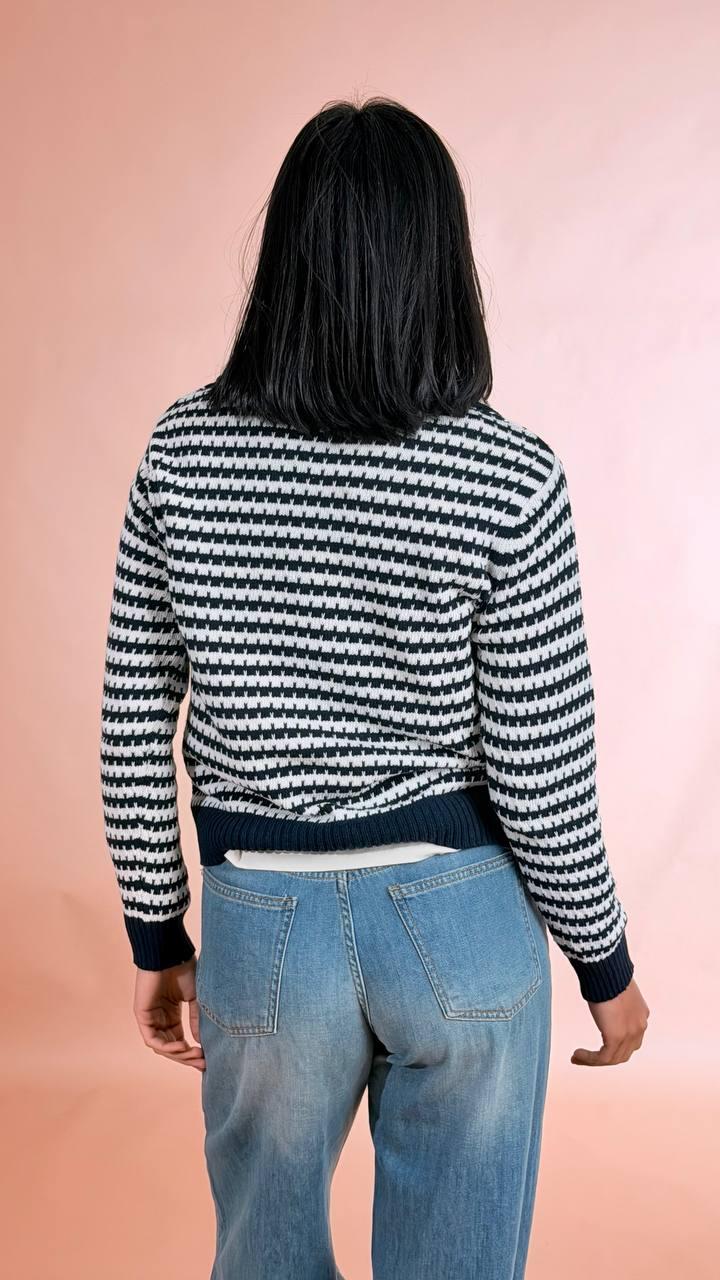 HAVE ONE Maglia polo rigata MNC-Q087 BLU/PANNA 