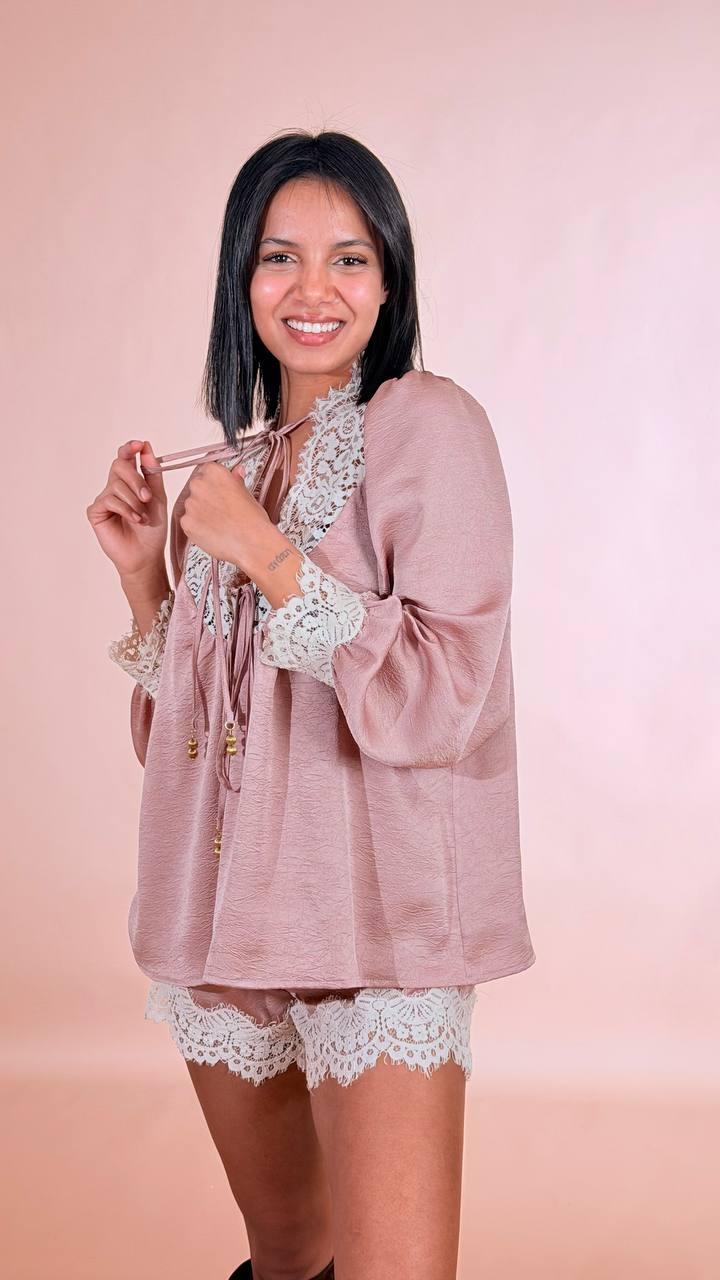 SOUVENIR Blusa pizzo 100pl S39M1219 ROSA 