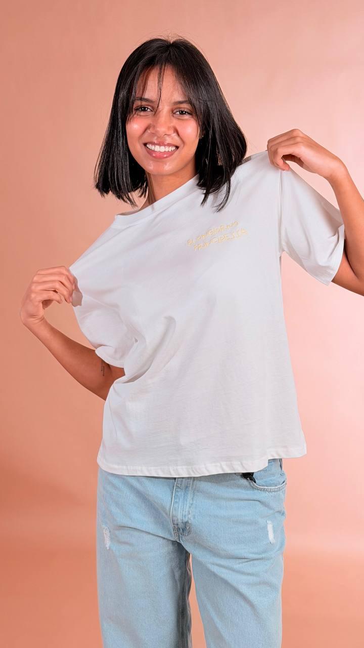 LEVA T-shirt buon giorno principessa 24456 AVORIO 