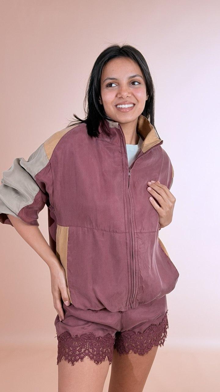 TENSIONE IN Bomber color block 38847 VINO 