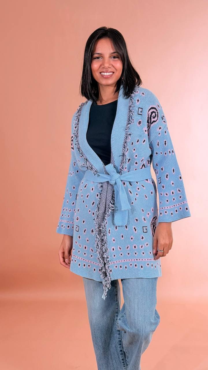 LEVA Cardigan bandana 5254110 AZZURRO 