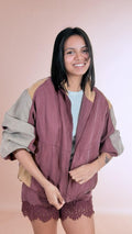 TENSIONE IN Bomber color block 38847 VINO 