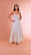FRACOMINA Abito satin inserto pizzo FJ26SD3007W412G1 CIPRIAWHITE 