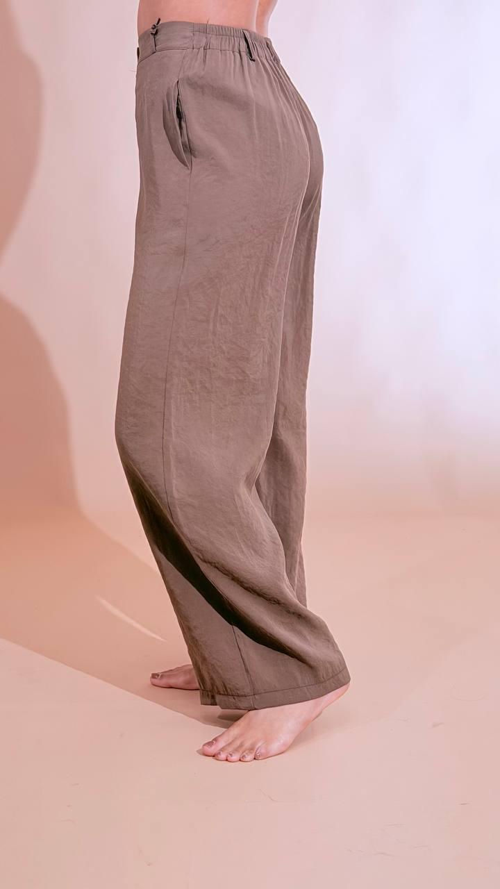 LEVA Pantalone palazzo basico P1564 MORO 