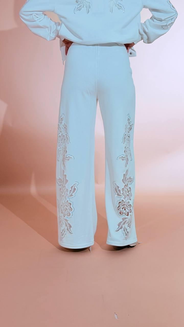 FRACOMINA Pantalone ricamo FR26SV3021F409E5 BIANCO 