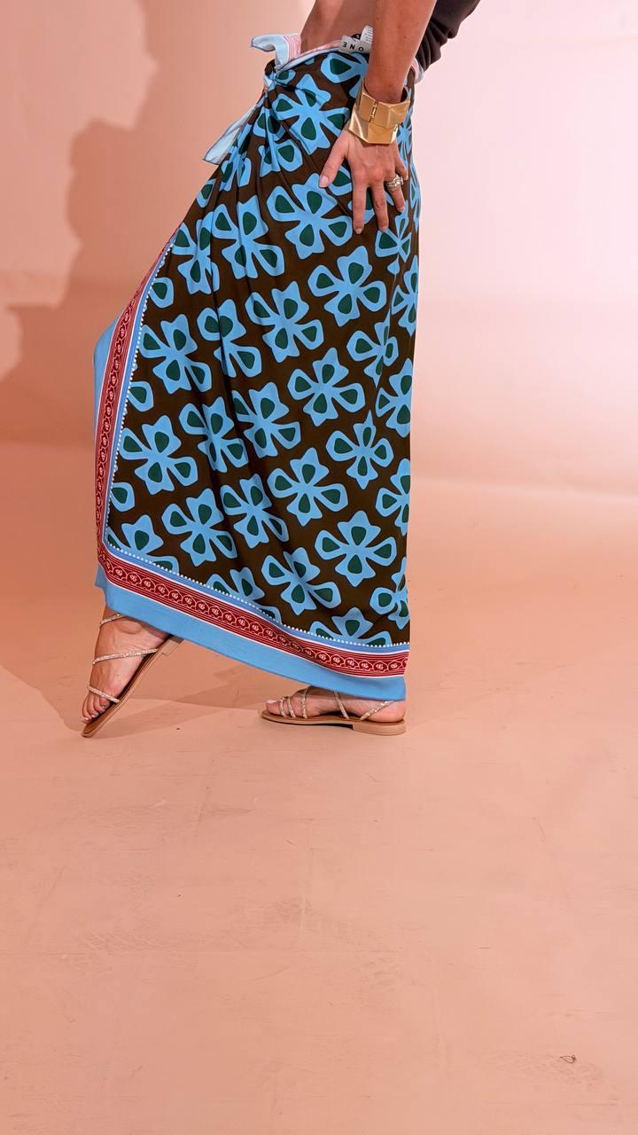HAVE ONE "jungle" gonna pareo lunga GVS-Q210 AZZURRO 