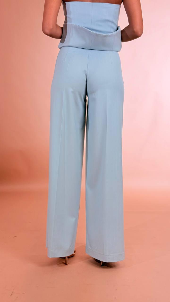 SILENCE Pantalone gessato SLPA019A SKY 