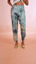 SOUVENIR Pantalone japan scivolato D39N0281 VERDE ACQUA 