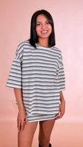 GLAMOROUS T-shirt rigata AN5549 BIANCO 