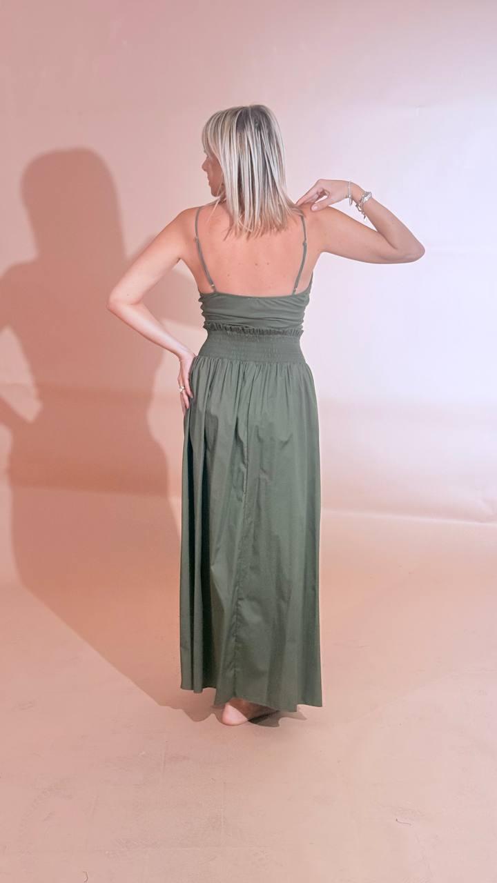 LEVA Abito costine lungo COSTINA47427 VERDE 