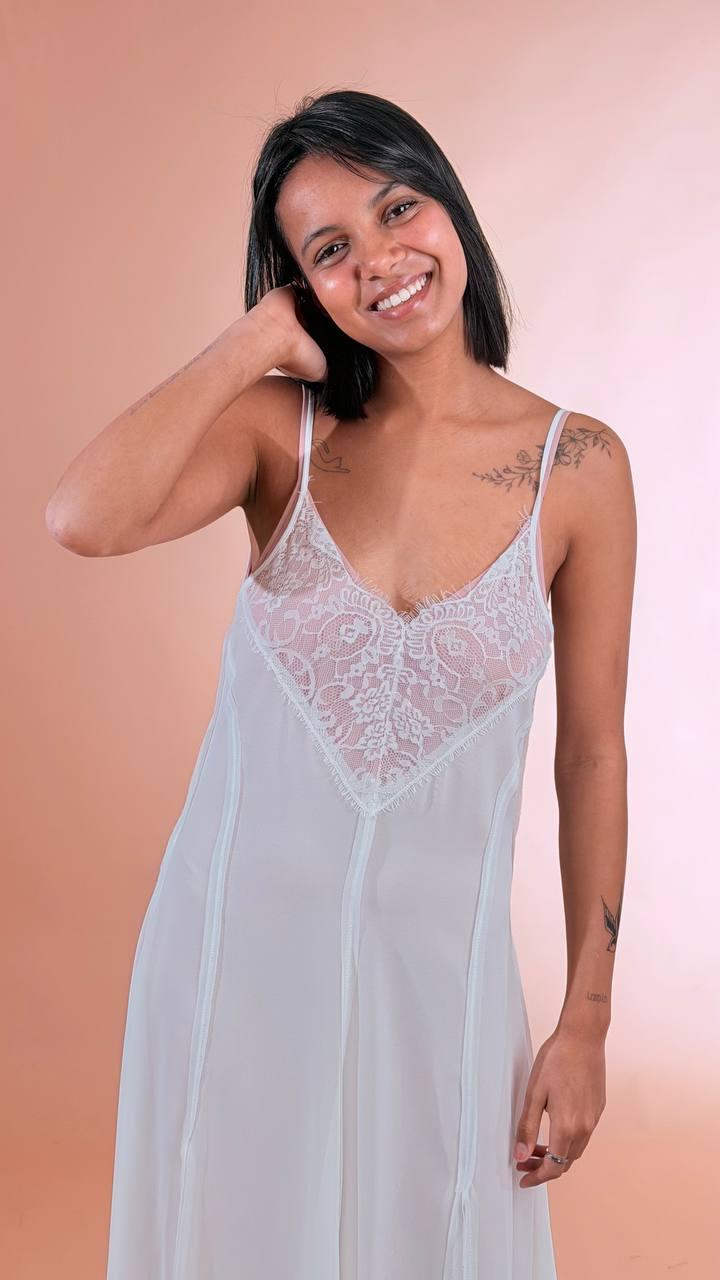 FRACOMINA Abito satin inserto pizzo FJ26SD3007W412G1 CIPRIAWHITE 