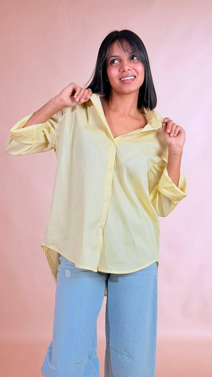 LEVA Camicia basica 5503CA GIALLO 