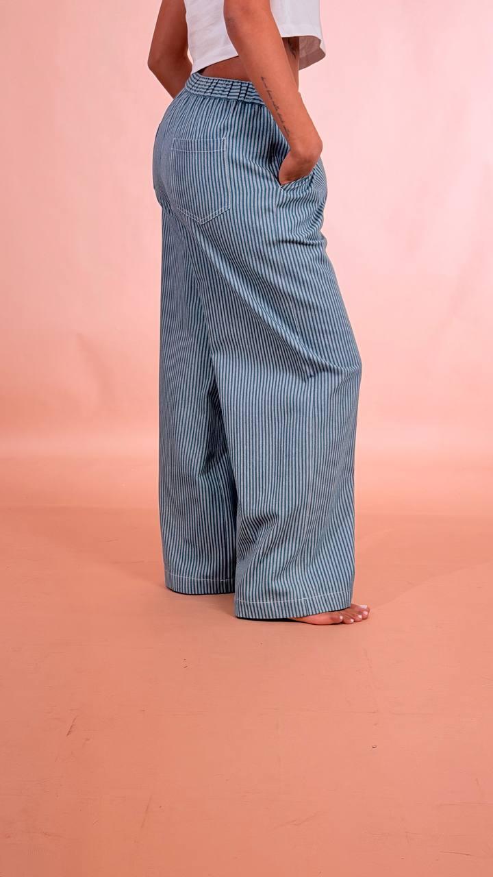 ELLEH Pantalone rigato SS260179 BLU 