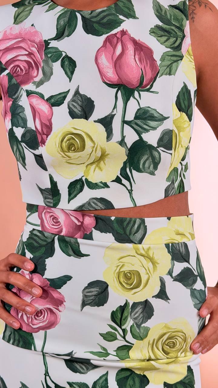 SILENCE Completo loungette + top fiori SD3013FNT MULTICOLOR 