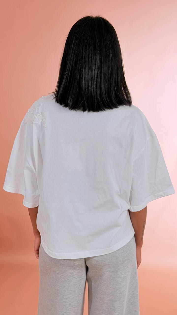 KONTATTO T-shirt pizzo SM210C BIANCO 