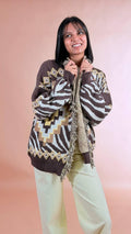 TENSIONE IN Cardigan zebra P6HMG25A414 MORO 