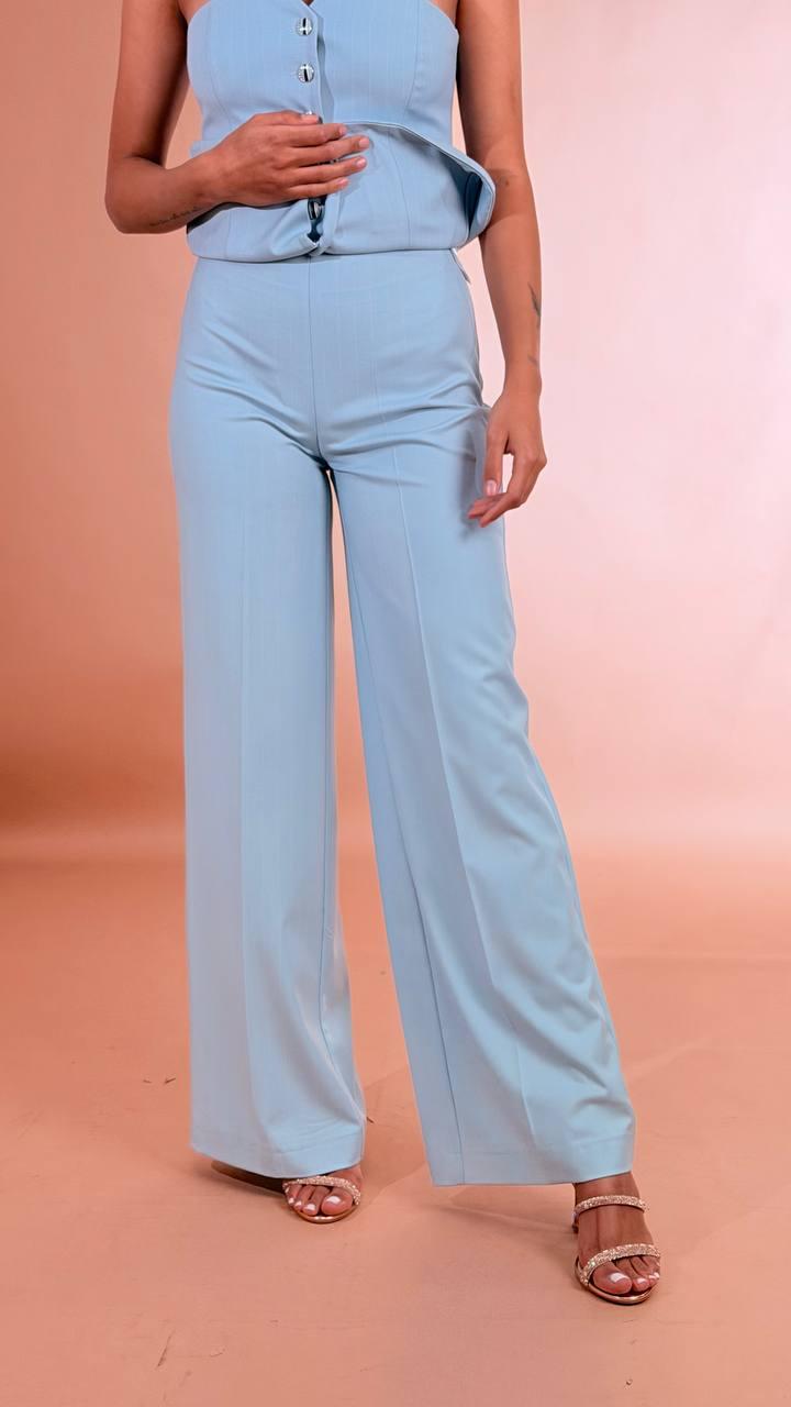SILENCE Pantalone gessato SLPA019A SKY 