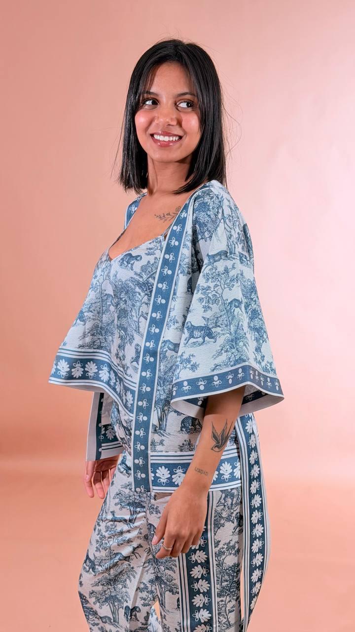 FRACOMINA Kimono fantasia FS26SJ3008W459K5 BLU 