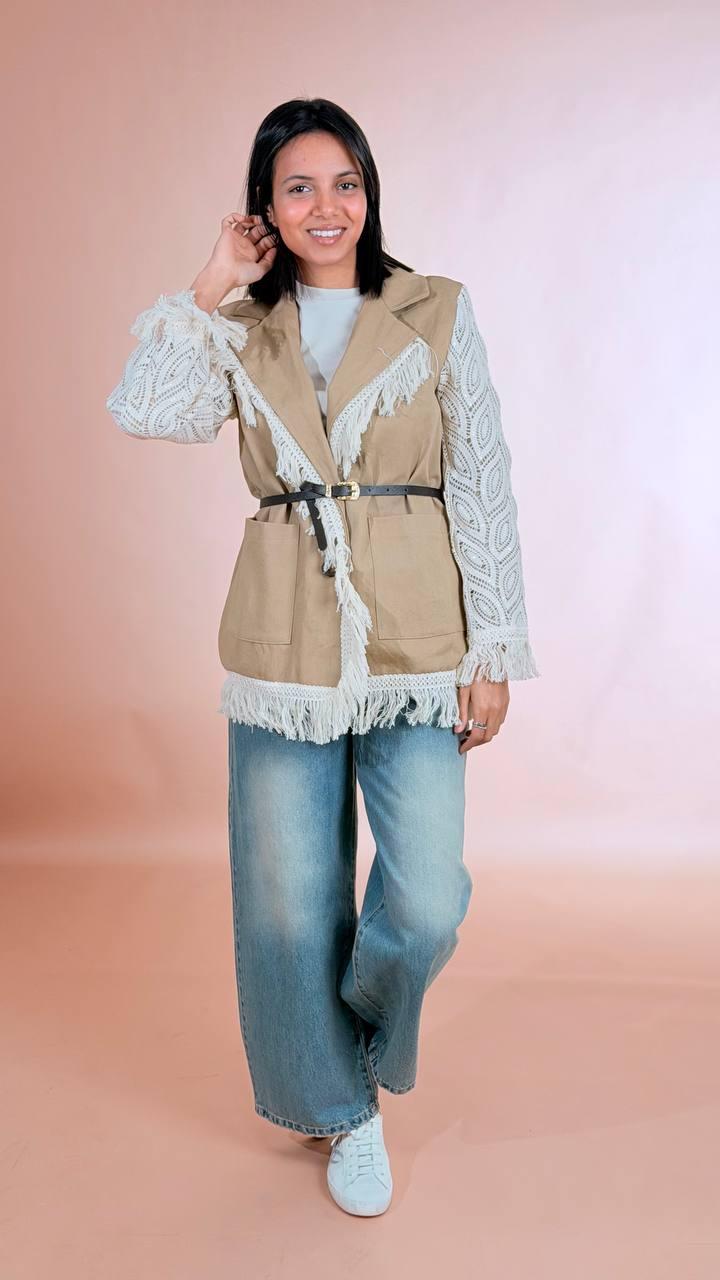 LEVA Sahariana maniche pizzo 254563 BEIGE 