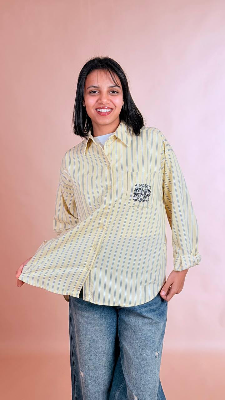 MOTEL Camicia rigata S26C521 GIALLO 