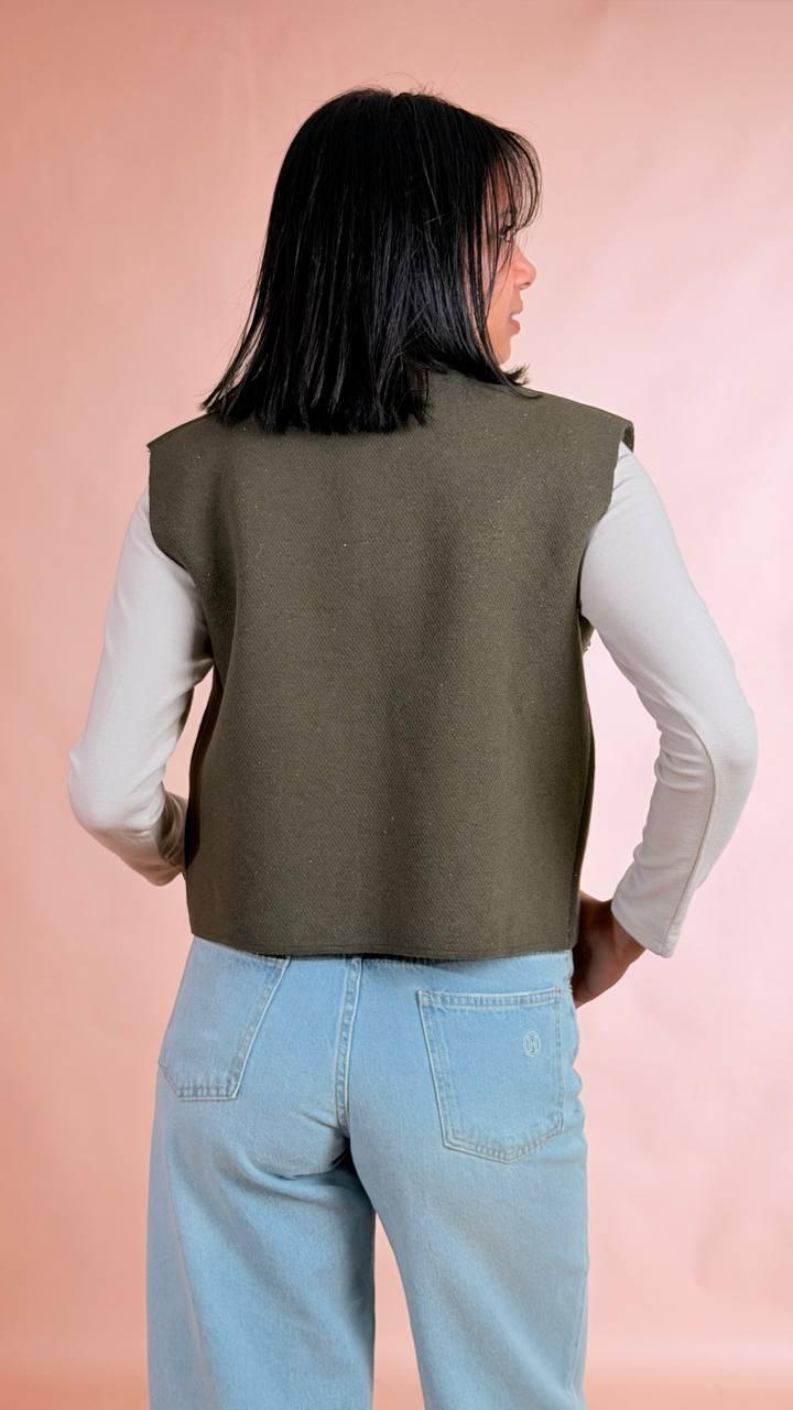 MOTEL Gilet napoleone P6HMG21A414 VERDE 