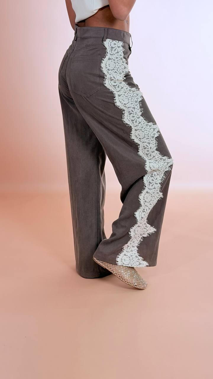 TENSIONE IN Pantalone pizzo PX1296 CIOCCOLATO 