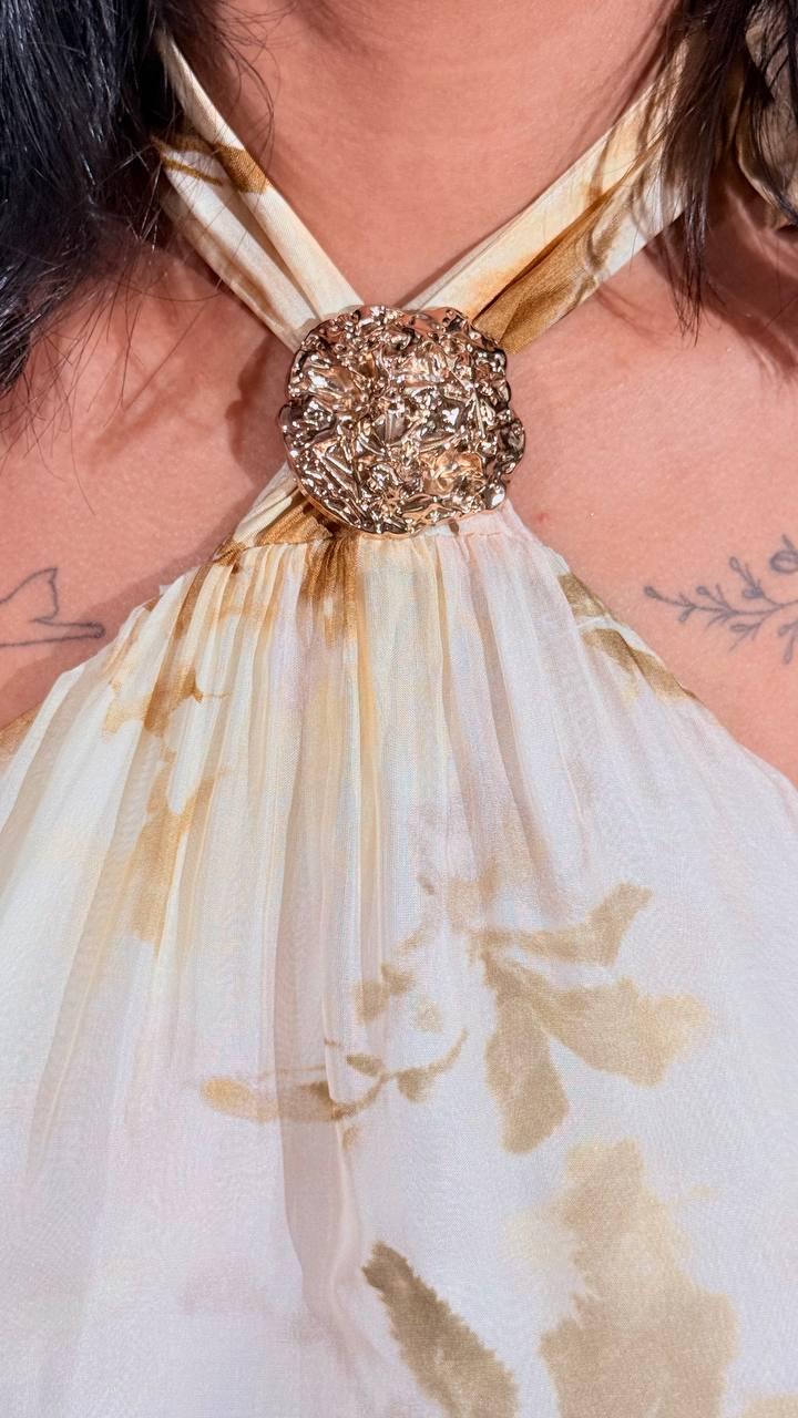 H2O Abito scollo americana fantasia ARRETA GIALLO 