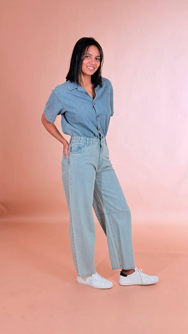 HAVE ONE Jumpsuit denim mezza manica YGZ-Q004 DENIM 