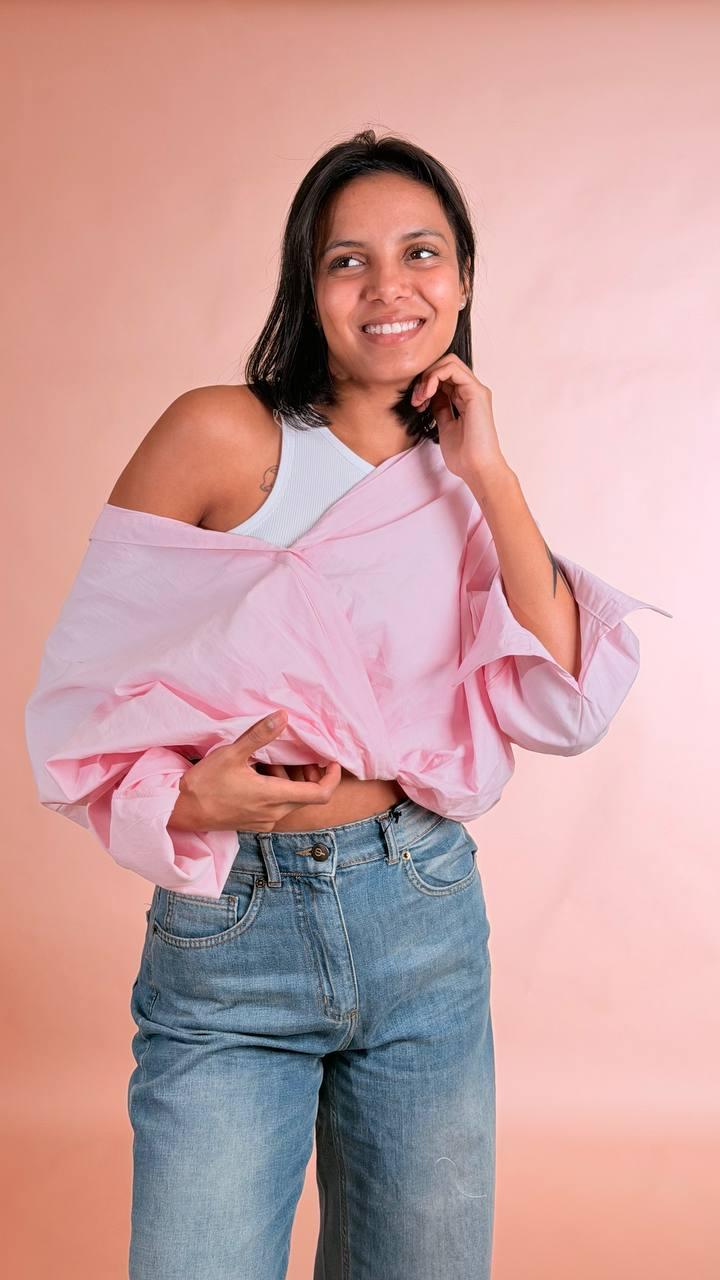 LEVA Camicia palloncino CHF8683 ROSA 