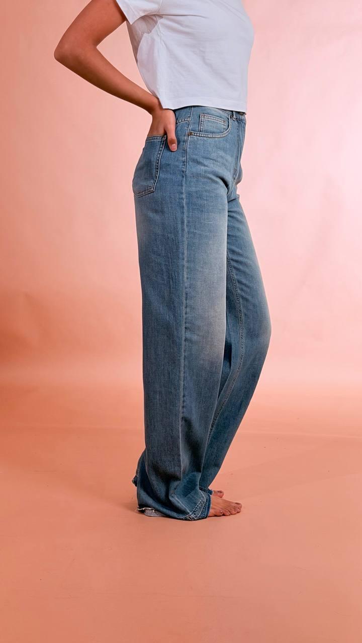 PHILIA LOFT Jeans palazzo orlo sfrangiato 100%co G02V0099 DENIM 