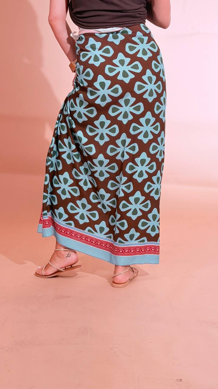HAVE ONE "jungle" gonna pareo lunga GVS-Q210 AZZURRO 